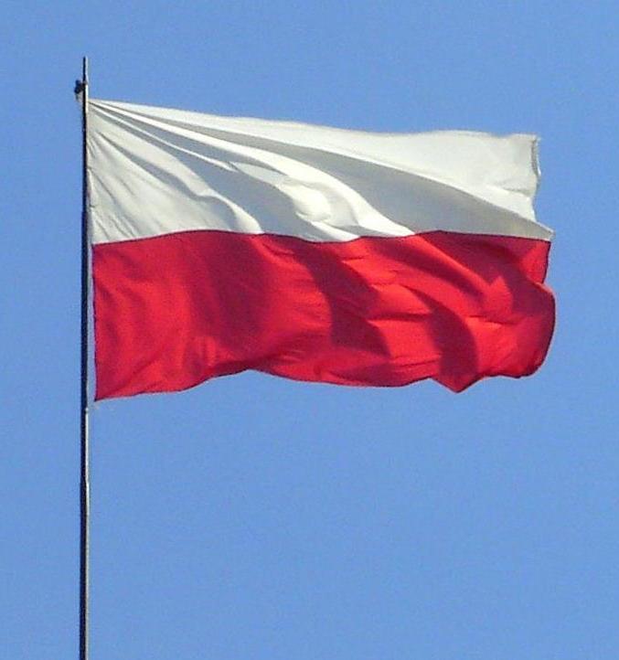 Auf dem Bild ist die Flagge von Polen zu sehen
